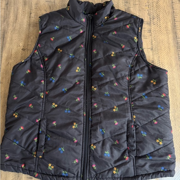 Basic Editions Black Quilted Puffer Vest - Picture 1 of 8